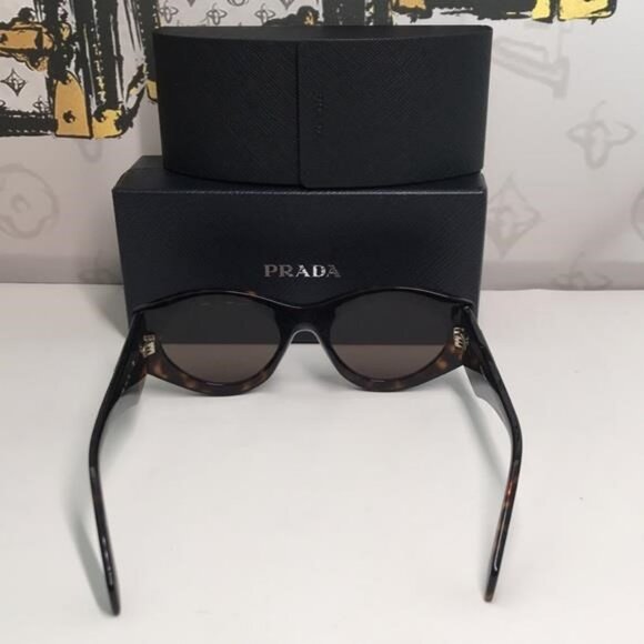 New Authentic Prada PR 20ZS Dark Brown Oval Ladies Sunglasses – 2AU06B 53 - Picture 10 of 12